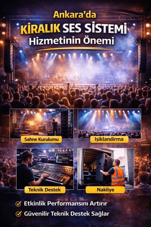 Ankara’da profesyonel kiralık ses sistemi hizmetinin etkinlik performansına katkısını gösteren görsel
