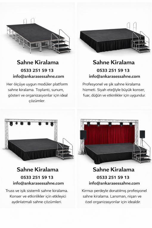 truss ve ışık sistemli sahne kiralama ankara etkinlik sahnesi