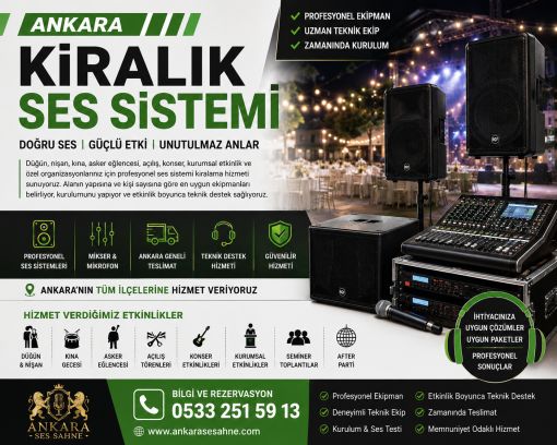 Ankara kiralık ses sistemi – profesyonel hoparlör, mikrofon ve mikser